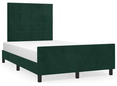 Produktbild von vidaXL Bettgestell ohne Matratze Dunkelgrün 120x190 cm Samt