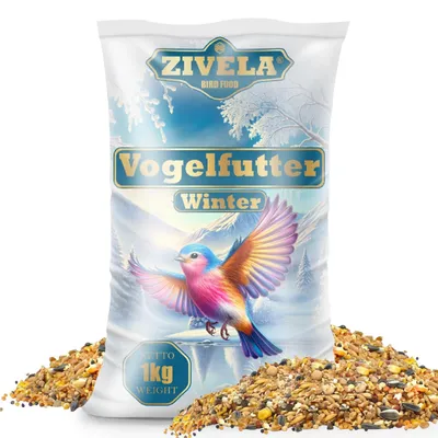 Productafbeelding van 1 kg premium vogelvoer voor wilde vogels in de winter