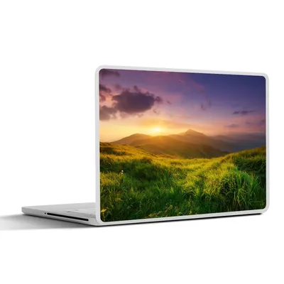 Produktbild von MuchoWow® Laptop Aufkleber Sticker Cover Berge - Sonne - Natur 25x18 cm - Laptop-Deko