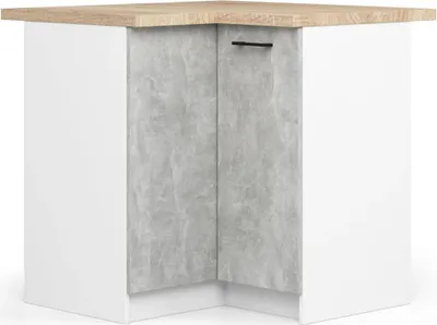 Produktbild von Eckküchenschrank 90x90 cm VERMINA - weiß / Beton