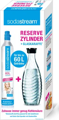 Produktbild von SodaStream Reserve-Zylinder 50-60 ltr + Glas - Karaffe