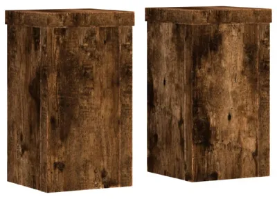 Immagine prodotto di vidaXL Supporto per piante 2 pz. Rovere affumicato 10x10x18 cm Materiale a base di legno