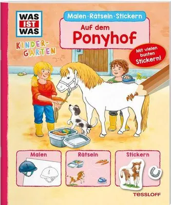 Immagine prodotto di WAS IST WAS Kindergarten Malen Rätseln Stickern Auf dem Ponyhof