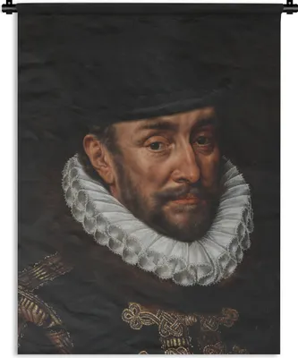 Produktbild von MuchoWow® Wandteppich Wandbehang Wilhelm von Oranien - Adriaen Thomasz - Hut 120x160 cm Tapisserie Dekoration Wandtuch - Wohnzimmer - Moderne