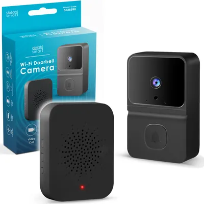 Produktbild von Delight Video-Türklingel mit Kamera und WLAN – Gegensprechanlage – HD – Nachtsicht – Türklingeln mit Kamera – 55385BK