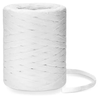 Produktbild von Naturbast Papierband - Reißfestes Bastband für Dekoration und Handwerk - Weiß