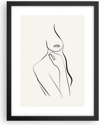 Produktbild von Gerahmtes Poster - Schwarzer Rahmen - Frau Skizze Zeichnung - 30x40 cm - Wand Bild - Wanddeko - Wandbilder - Kunstposter - Wandposter - Bilderrahmen - Bilder - Kunstdruck - P2BPA30x40-5045