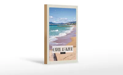 Produktbild von Holzschild Reise 12x18 cm Cote d'Azur Frankreich Reiseziel Dekoration