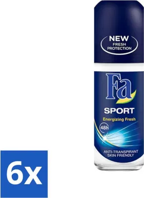 Zdjęcie produktu dla Fa - Sport - Dezodorant w kulce - Energizing Fresh - 50 ml - Opakowanie ekonomiczne - 6 sztuk