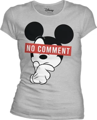Obrázek produktu pro Mickey Mouse - Tričko „No Comment“ pro ženy CD379 (M) (šedé)