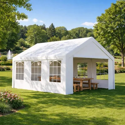 Produktbild von Partyzelt Autozelt Lagerzelt Carport Faltpavillon Zelt 4x5m mit Seitenwänden