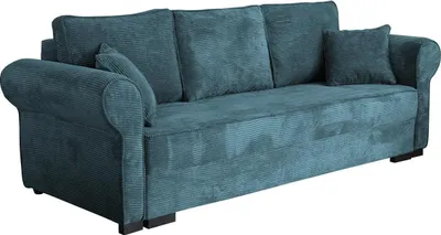 Produktbild von MIRJAN24 Schlafsofa Olimpia Cord, Couch mit Schlaffunktion und Bettkasten, Freistehendes 3 Sitzer Aufklappbar Sofa (Farbe: Poso 125)