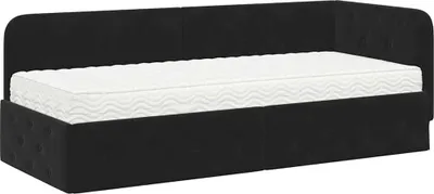 Immagine prodotto di vidaXL Letto angolare nero 80 x 200 cm Velluto