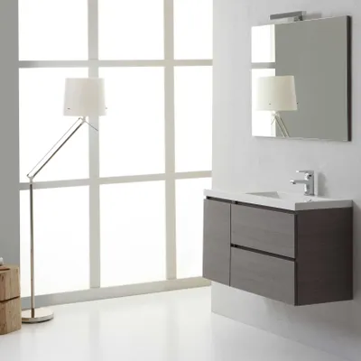 Immagine prodotto di Moderno mobile bagno sospeso 90 cm destro | Manhattan
