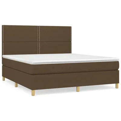 Produktbild von vidaXL Boxspringbett mit Matratze Dunkelbraun 180x200 cm Stoff