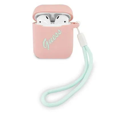 Immagine prodotto di Guess Guaca2Lsvspg Airpods 1/2 Cover Różowo Zielony/Rosa Verde Silicone Vintage