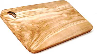 Produktbild von Schneidebrett aus Olivenholz, rechteckig mit gerundeten Ecken mit Loch, geklebt 40 x 20 x 2,5 cm