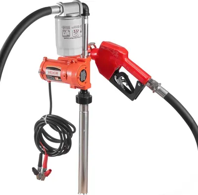 Zdjęcie produktu dla Pompa do transferu paliwa, 12 V DC, 40 l/min, przenośny zestaw pompy do transferu oleju napędowego, z automatyczną dyszą odcinającą, wężem tłocznym, zabezpieczeniem przed przegrzaniem, kablem zasilającym, odporny na wybuchy, do benzyny, oleju napędowego i nafty.