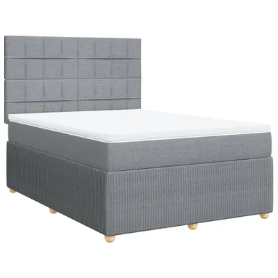 Produktbild von Boxspringbett mit Matratze Hellgrau 140x190 cm Stoff