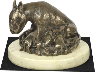 Produktbild von Art-Dog Dekofigur Bull Terrier II – Bronzepulver-Harz-Guss