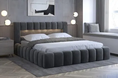 Produktbild von Best for Home Lamica Polsterbett | Holzpolsterbett mit Stauraum & LED-Beleuchtungssystem | Polsterbett ohne Matratze | dopel Bett 180 x 200 cm