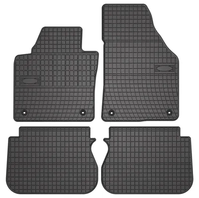 Produktbild von Gummi-Fußmatten für Volkswagen Touran I 2004-2010 (Minivan) – 4-tlg, Schwarz, passgenau – Wielganizator SolidPRO