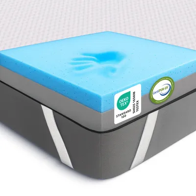 Produktbild von 2-in-1 Komfort Topper 140x200cm - Duo Matratzen-Topper mit Gel-Memory-Schaum, Mesh-Seiten & Elastikbändern – Ideal für Seiten-, Rücken & Bauchschläfer