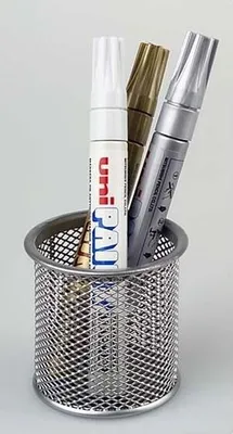 Obrázek produktu pro Drátěný kalíšek na tužky, malý, stříbrný