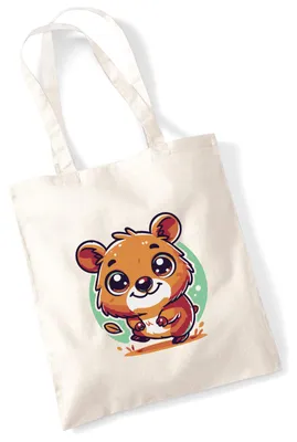 Produktbild von Huuraa Jutebeutel Quokka Comic 10 Liter Natural Baumwolle Tasche Geschenkidee