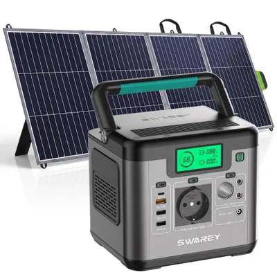 Produktbild von 500W(1000W Spitze) Tragbare Powerstation mit 200W Solarpanel,518Wh Solargenerator PD65W USB-C