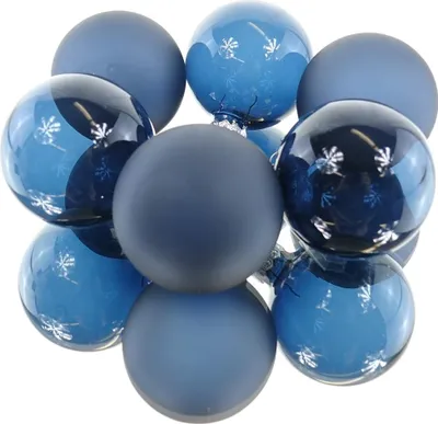 Produktbild von Christbaumkugeln Nachtblau 3 x transparent & 3 x matt Ø 6 cm aus Glas - 6er Set