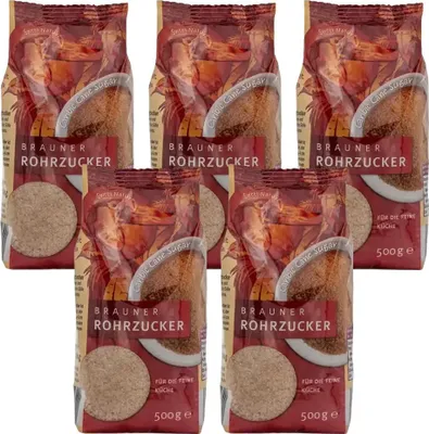 Produktbild von BIELMEIER Rohrzucker braun 5x500 Gramm Küchenmeister