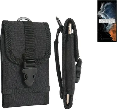 Produktbild von K-S-Trade Holster Handy Hülle kompatibel mit Samsung Galaxy S22 Ultra Exynos Holster Handytasche Gürtel Tasche Schutz Hülle Robust Outdoor schwarz