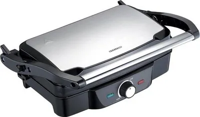 Zdjęcie produktu dla Elektryczny grill kontaktowy – 1600 W – z możliwością całkowitego rozłożenia – płyta ze stali nierdzewnej