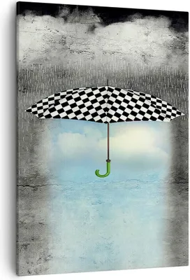 Produktbild von Bild auf Leinwand - Leinwandbild - Einteilig - Regenschirm Regen Abbildung Phantasie - 50x70cm - Wand Bild - Wandbilder - Leinwanddruck - Wanddekoration - Leinwand bilder - Wandbild - PA50x70-3103
