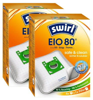 Produktbild von 2 x Swirl EIO 80 MP  AirSpace Staubsaugerbeutel Staubbeutel Microvlies