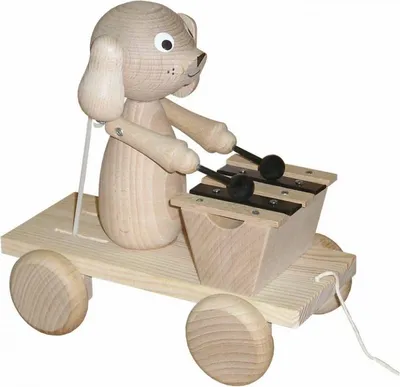 Produktbild von Miva Holz Nachziehfigur Hund mit Xylophon - pädagogisches Spielzeug