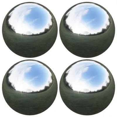 Image de vidaXL : Lot de 4 boules miroir, diamètre 10,5 cm, argent, acier inoxydable, modèle 201