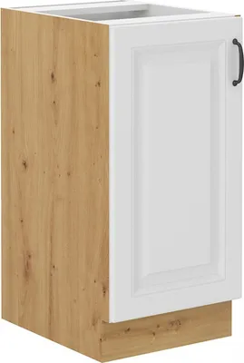 Zdjęcie produktu dla Szafka jednodrzwiowa dolna SOPHIA – szerokość 40 cm, biała/dąb artisan