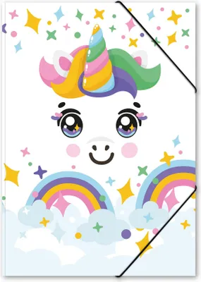 Produktbild von itenga Postmappe A4 PP Motiv Kawaii EINHORN aus langlebigem Kunststoff