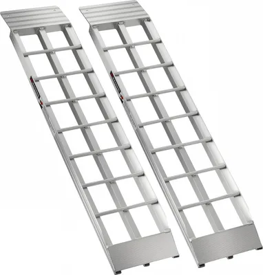 Obrázek produktu pro Hliníková nakládací rampa KROAK 2X - max. 680 kg - nakládací rampa pro motocykl, sekačku na trávu, čtyřkolku, sněhovou frézu, garáž a přístřešek na nářadí, 92x20 cm