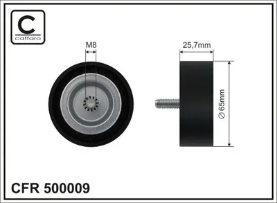 Produktbild von CAFFARO 500009 Umlenkrolle Keilrippenriemen 65mm passend für MERCEDES-BENZ C-Klasse Limousine (W204) C-Klasse T-modell (S204) E-Klasse Limousine