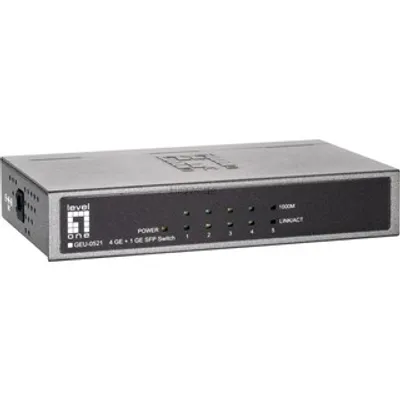 Obrázek produktu pro LevelOne GEU-0521 - Switch - neřízený - 4 x 10/100/1000 + 1 x Gigabit SFP