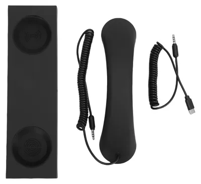 Immagine prodotto di Auricolare retrò, compatibile con iOS 17 e 16, con connettore di tipo C, con filo, dispositivo audio da maniglia con microfono, colore nero