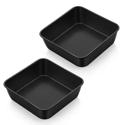 2er Set Ovenschalen 15,9 cm, Edelstahl, Antihaft, schwarz