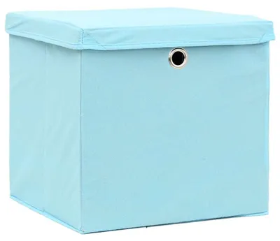 Immagine prodotto di vidaXL Scatole con coperchio 10 pezzi 28x28x28 cm blu baby