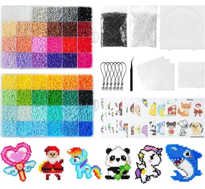 Immagine prodotto di Perle da stirare - Perline da termofusione - 26000 pezzi - 48 colori - 2,6 mm