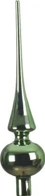 Produktbild von Christbaumspitze Glas 26cm - Mistelgrün glänzend
