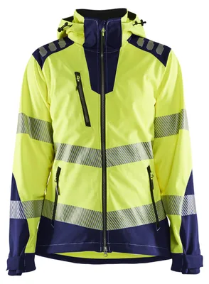 Produktbild von Blakläder® Damen High Vis Softshell Jacke High Vis 4791 2513 in div. Farben, Farbe:high vis gelb/schwarz, Größe:3XL