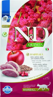 Produktbild von N&D Quinoa Katzenfutter Hairball 1,5 kg